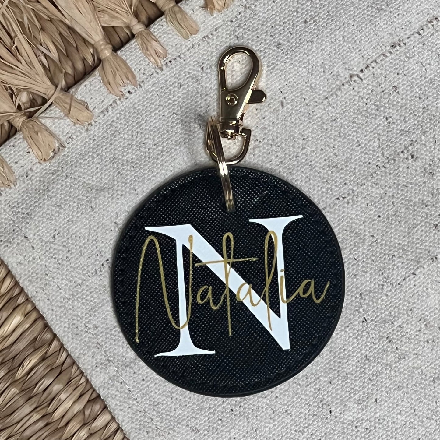 Llavero Negro Personalizado Nombre
