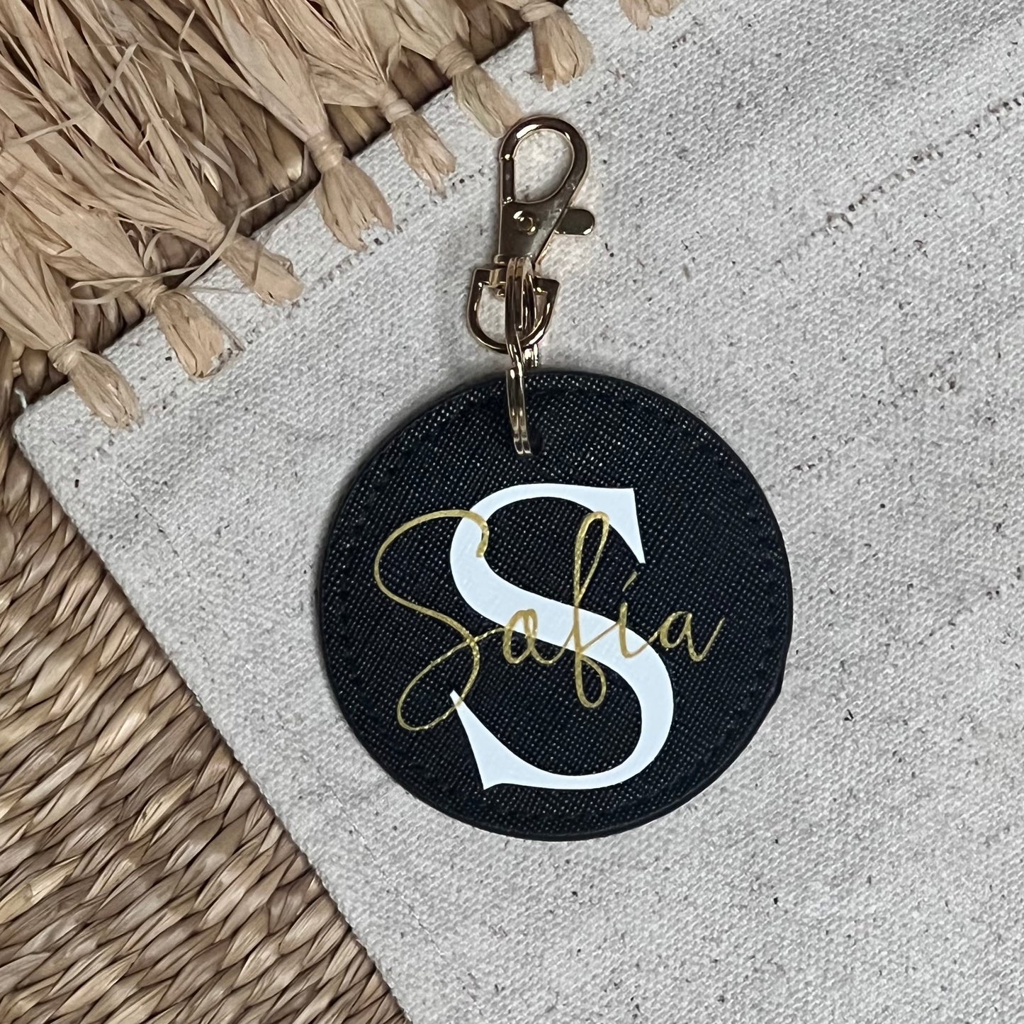Llavero Negro Personalizado Nombre