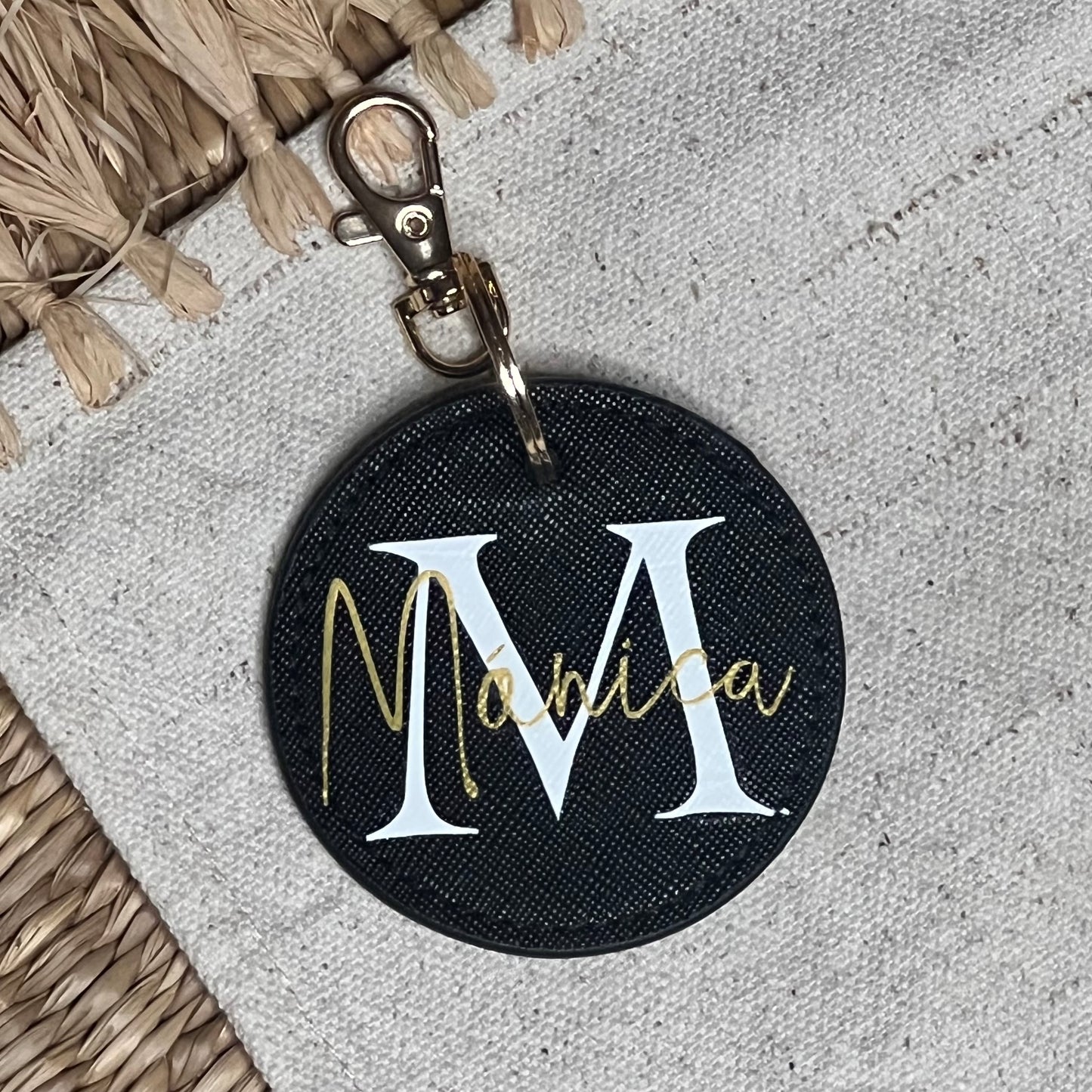 Llavero Negro Personalizado Nombre