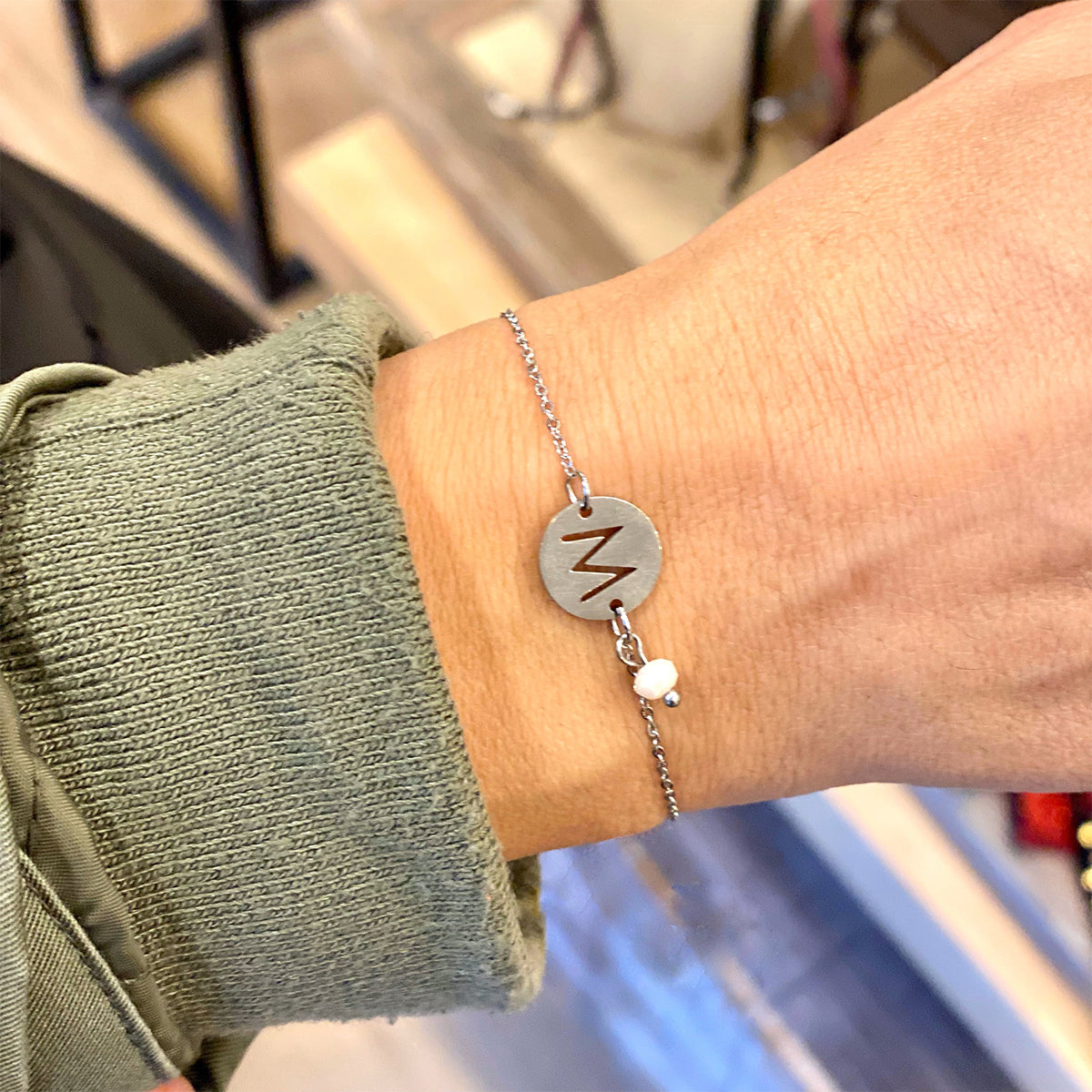 Silver Initial Bracelet