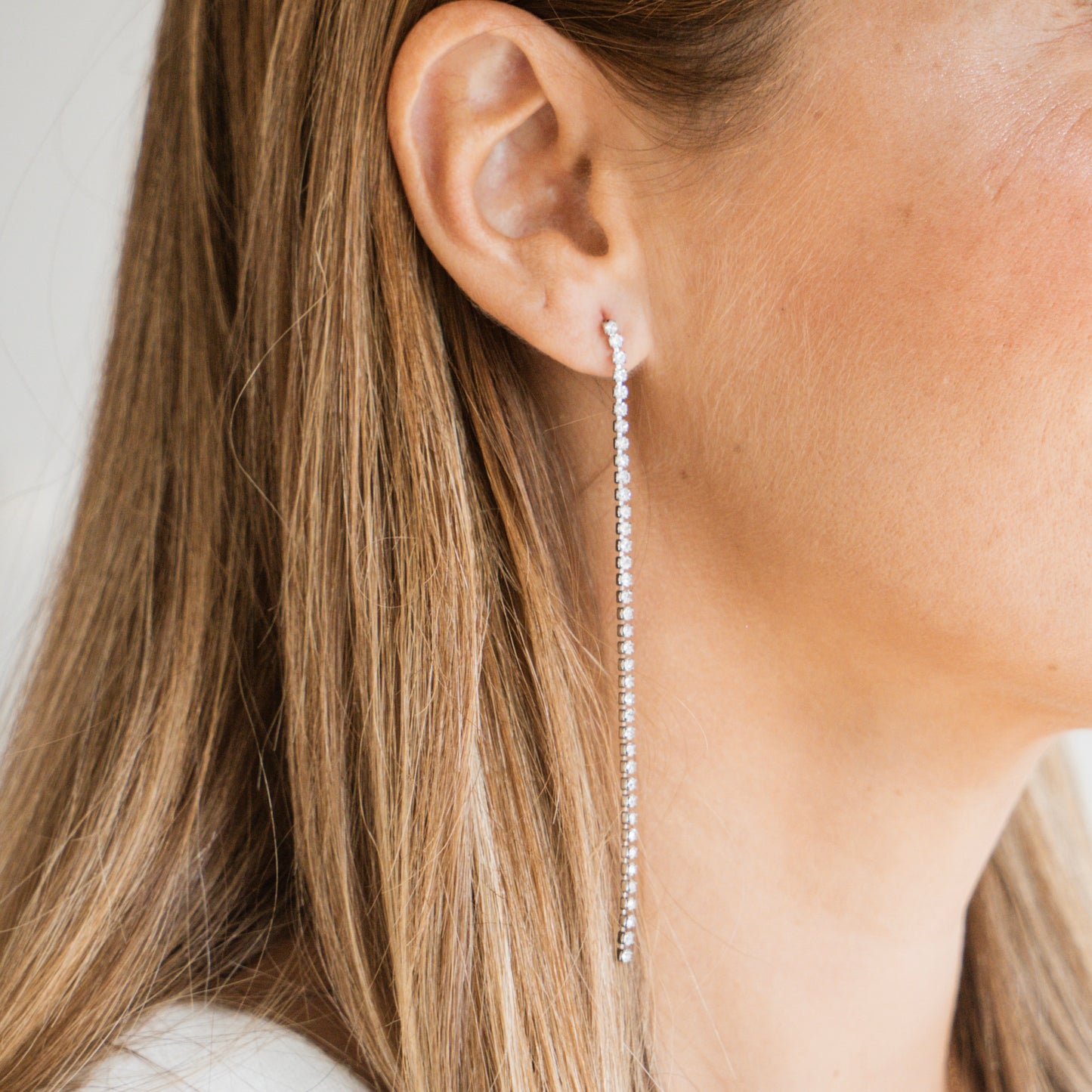 Pendientes strass largo